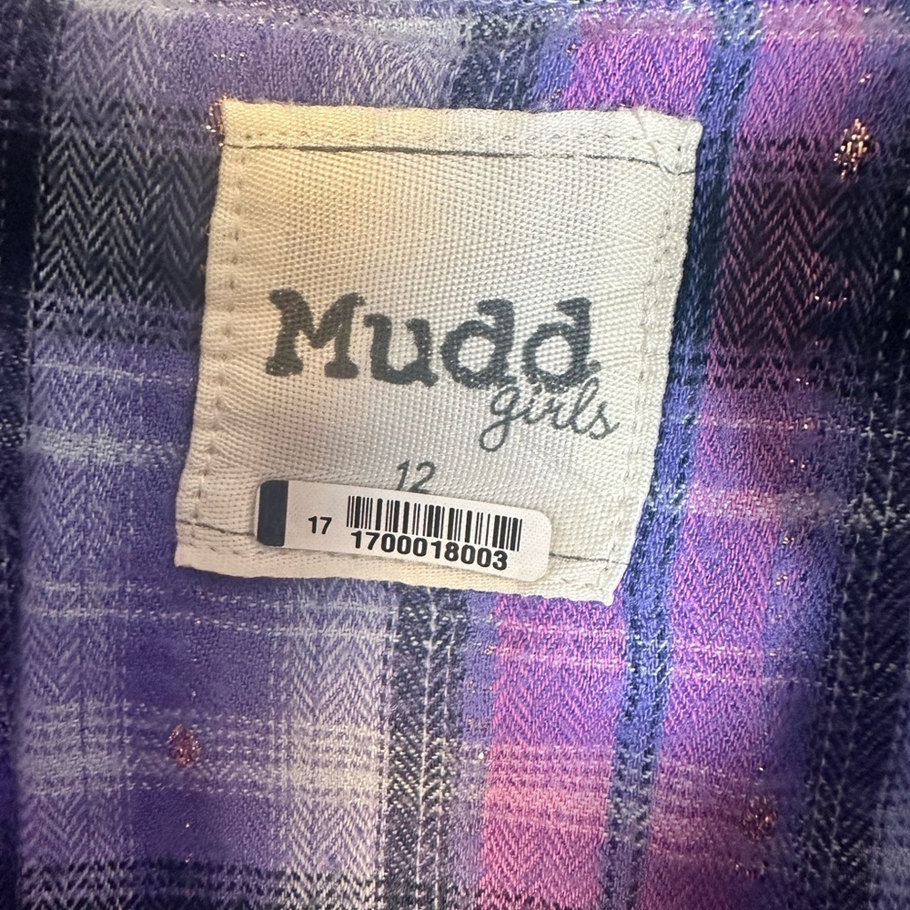 Mudd Kids Plaid Button Down Shirt - Pink and Blue - Picture 3 of 7